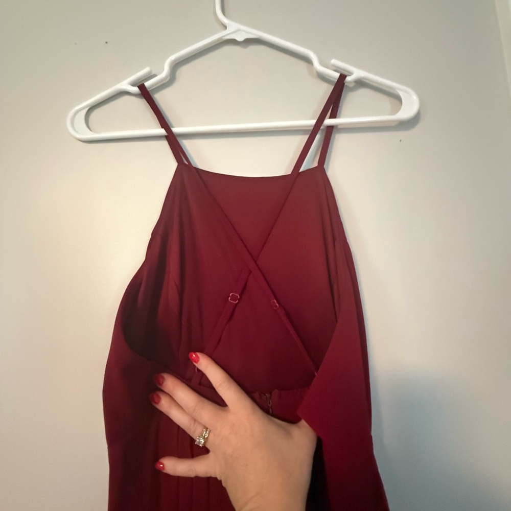 Lulu's Wine Red Backless Maxi for Weddings - Picture 5 of 5